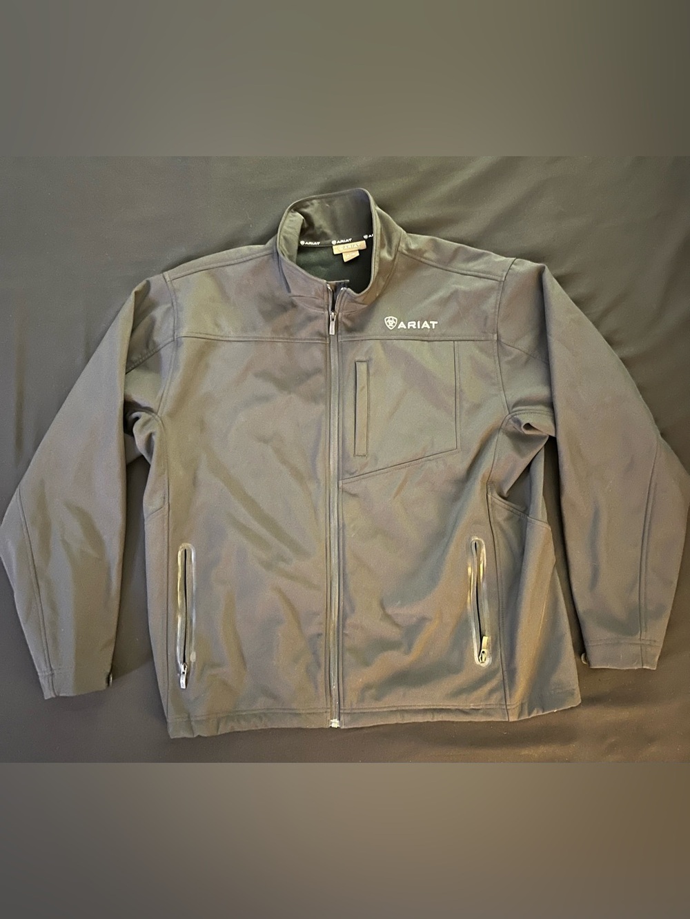 Ariat Men's XL Vernon Softshell Jacket Black Fleece Lined Full Zip Work Western